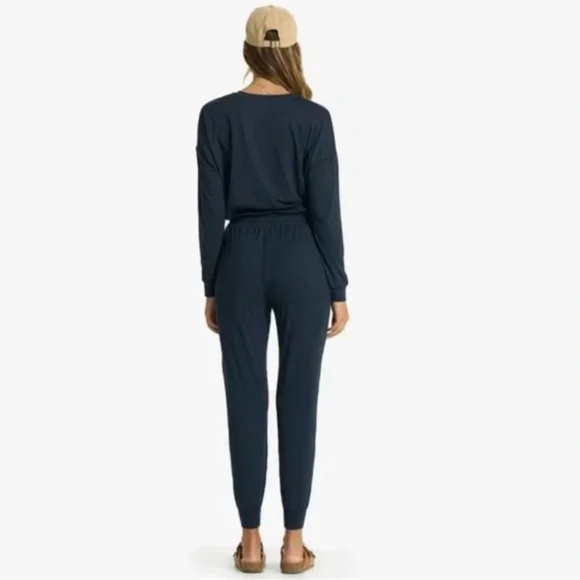 Vuori Lux Henley Jumpsuit Long Sleeve Blue Navy - Picture 5 of 13